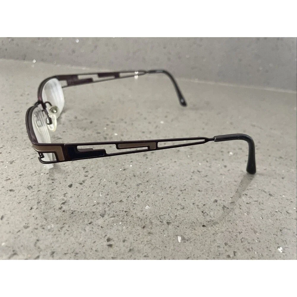 CEN ADP016 Eyeglasses 48-17-130 FRAMES ONLY BLK CEN Half Rim Purple bronze